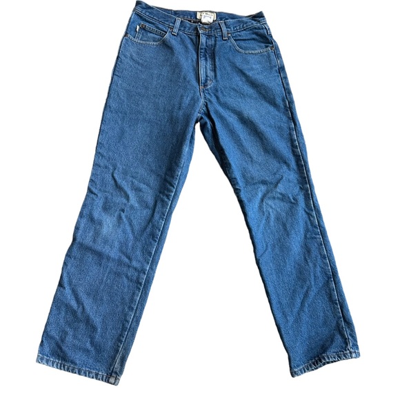 L. L. Bean Mens Classic Straight Leg Jeans with Plaid Flannel Lining‎ Size 31x29 - Picture 1 of 11